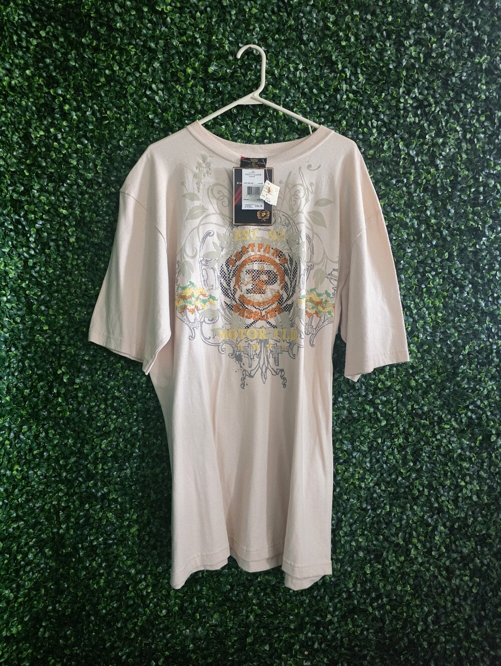 Phat Classic Men's Cream Graphic Crewneck T-Shirt Size 3XL